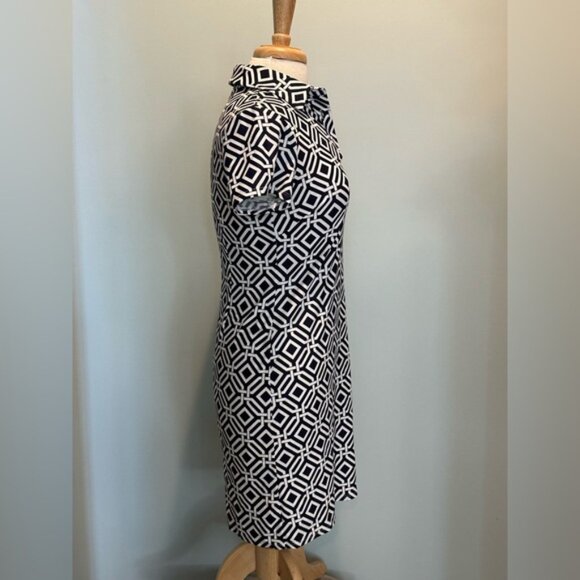 Jude Connally Grand Links Navy and white short sleeve collared dress Size Small - Picture 4 of 11